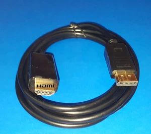 6' DisplayPort Male to HDMI Male Computer Video Card HDTV Cable Video + Audio - Afbeelding 1 van 3