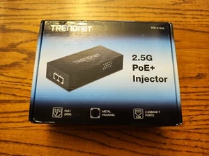 TRENDnet 2.5G PoE+ Injector, TPE-215GI, PoE 15.4W or PoE+ 30W 802.3at 802.3af - Picture 1 of 8