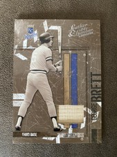 2004 Black & White Leather and Lumber Materials Bat #67 George Brett #ed 94/100!