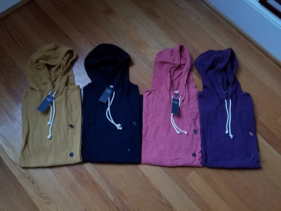 NWT Abercrombie & Fitch Logo ICON Lightweight Hoodie 4 Colors M or L - Image 1 of 1