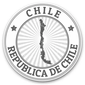 2 x Vinyl Stickers 20cm (bw) - Republica De Chile Travel Map #39986 - Afbeelding 1 van 8