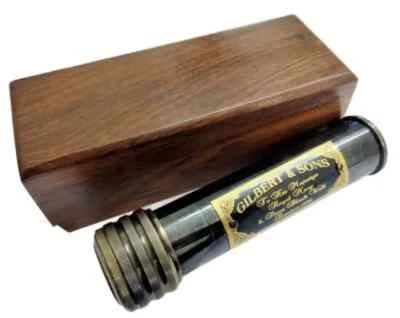 Laiton Kaleidoscope Style Ancien Vintage Bois Boîte de Collection Cadeau - Photo 1/4