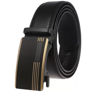 Trend Para hombres Automático Hebilla Cinturón Piel de Vaca Cinturón Trinquete Correa Traje de Regalo - Imagen 1 de 5