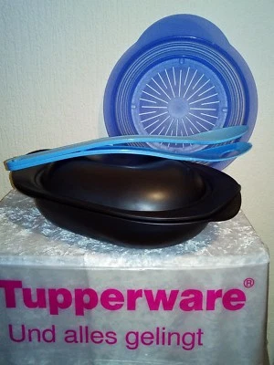 TUPPERWARE UltraPlus 1,5 L, Kasserolle + Klapp-Sieb + Salatbesteck  NEU OVP ! - Bild 1 von 4