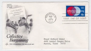 TurtlesTradingPost- Collective Bargaining FDC 1975 #1558 Artcraft Cachet - Picture 1 of 1