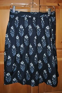NEW LOFT WOMEN'S BLUE FLORAL FULL SKIRT SIZE 6 PETITE. SIDE ZIPPER - Picture 1 of 2