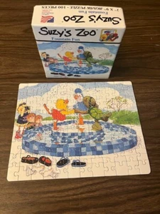 Vintage Suzy's Zoo Fountain Fun 100 Pieces Puzzle Great American Puzzle Factory - Picture 1 of 15
