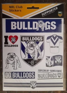 NRL CANTERBURY-BANKSTOWN BULLDOGS TEAM LOGO STICKER SHEET - Picture 1 of 5