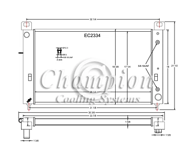 KR Champion 2 Row Radiator, 14" Fans and Shroud for 2003 - 2006 Chevrolet Sonora - Image 1 of 4