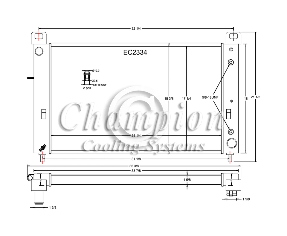Advanced Champion 2 Row All Aluminum Radiator for 2003 - 2006 Chevrolet Sonora - Image 1 of 4