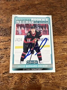 JACOB BERNARD-DOCKER IP Signed 2021-22 O-Pee-Chee Marquee Rookie Card Senators - Picture 1 of 2