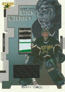 2002-03 Between the Pipes Stick and Jerseys #GSJ19 Marty Turco/90