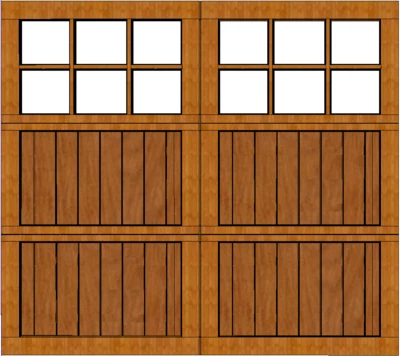 Puertas de garaje de madera 9x8 diseño de casa de carro AmanaDoors modelo 103W12 Foto 1 de 4