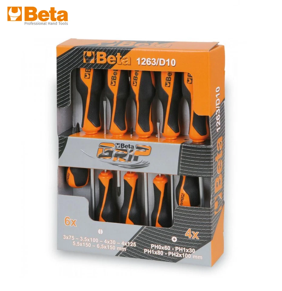 BETA TOOLS UTENSILI 1263/D10 SERIE GIRAVITI CROCE PH TAGLIO PIATTA CACCIAVITI - Immagine 1 di 1