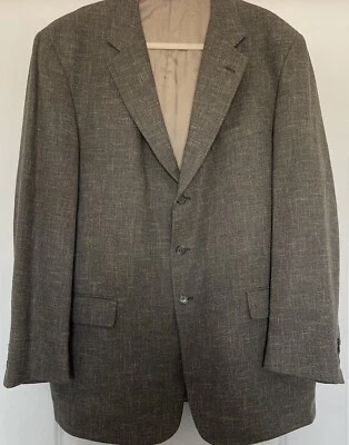 Blazer Tallia Uomo masculino 46L jaqueta de lã casaco esportivo marfim cinza marrom xadrez - Imagem 1 de 4