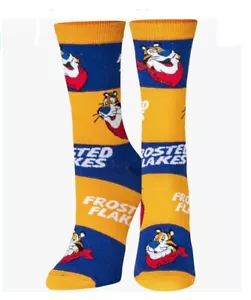 Mens Frosted Flakes Tony the Tiger Logo Crew Socks Sz L Fits Shoe Sizes 6-12 NEW - Picture 1 of 9