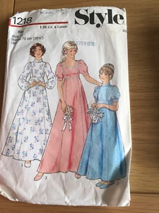 1975 ORIGINAL STYLE SEWING Pattern 1218 Bridesmaids dress age 10 CUT Free P&P - Picture 1 of 5