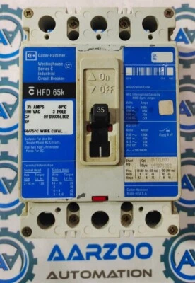 Disjoncteur Cutler-Hammer HFD3035 HFD 35A 600V 3Pôles 65K - Photo 1/4