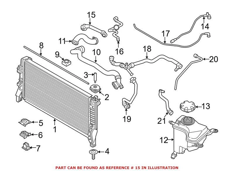 Manguera de refrigerante de motor original OEM para BMW 17127617380 Foto 1 de 1