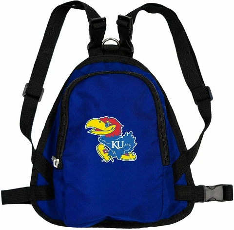 NEW! KANSAS JAYHAWKS DOG CAT MINI BACKPACK HARNESS w/LEASH CHOOSE SIZE Cover