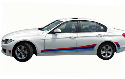 Calcomanía gráfica tricolor a rayas laterales de coche para BMW X5 X6 M Performance pegatina de vinilo Foto 1 de 4