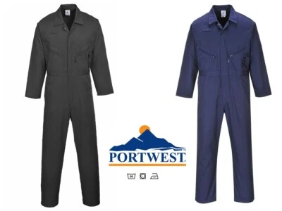 Portwest Zipped Overall Work Welder Mechanic Boiler Suit-Regular C813 Liverpool