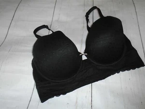 40DD Black Lace Underwire Lightly Lined CACIQUE of Lane Bryant T-Shirt Bra 40DD - Picture 1 of 5