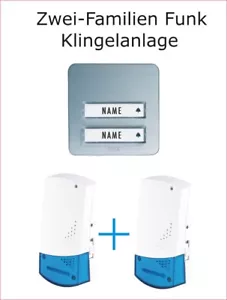 Funkklingel Komplett-Set m-e Maag Electronic Zweifamilien Haus Bell silber - Bild 1 von 7