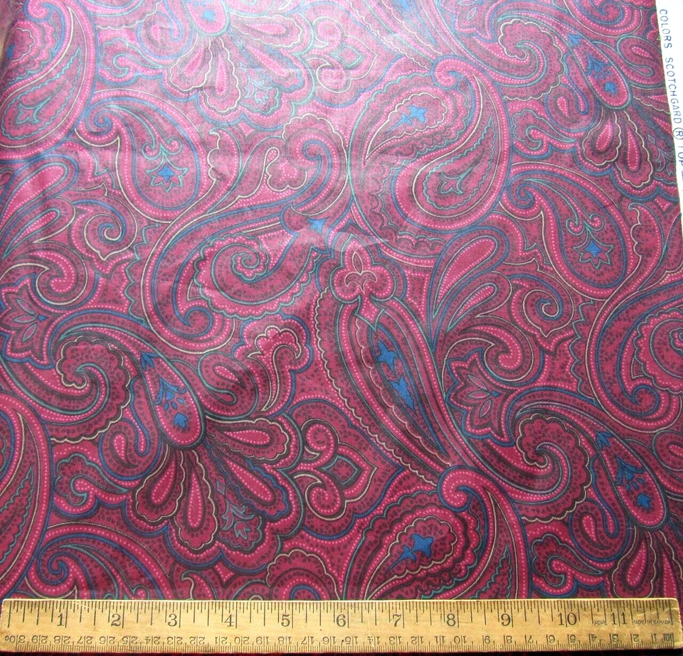 3.5 Yards 56" High Quality Burgundy Paisley Drapery Fabric  by Atelier Originals - Image 1 of 3