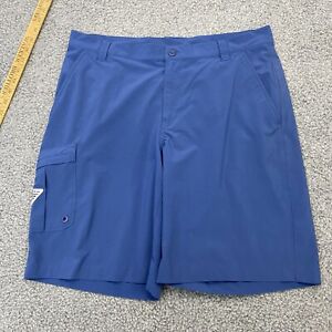 Columbia PFG Mens 34 Omni Shield Cargo Shorts Blue