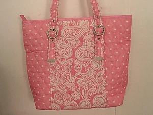 Pink baby girl quilted diaper bag /tote w/wallet cosmetic bag New Free shipping - Picture 1 of 8