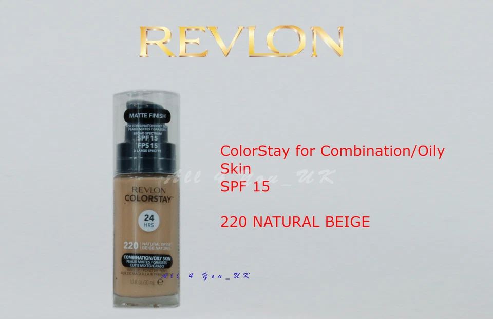 Revlon Colorstay Foundation 24 Hours Makeup 30ml- 220 Natural Beige Comb /Oily - Image 1 of 1
