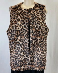 NWT Talbots Leopard Print Vest w/Hook Closure | Women's Plus Size 1X - Picture 1 of 10