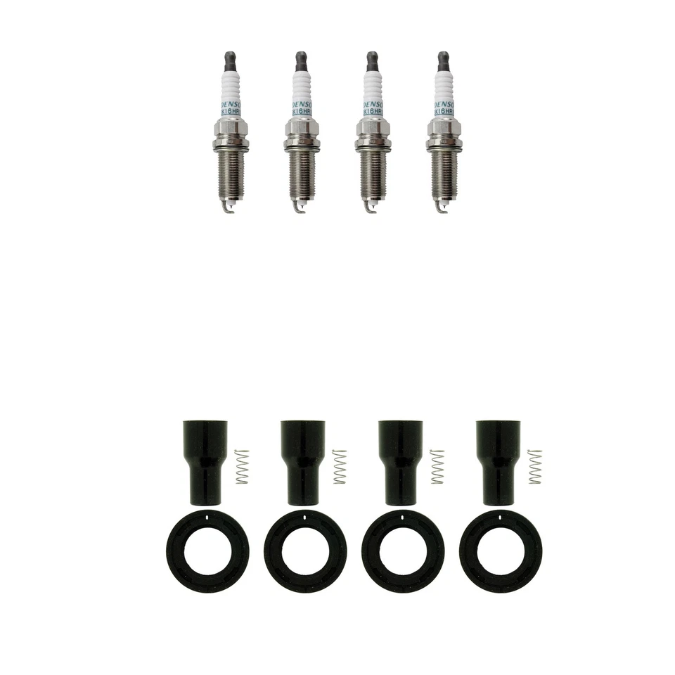 Denso 4 Iridium Spark Plugs & NGK 4 Coil Boots Kit for Camry RAV4 Sienna L4 Gas - Image 1 of 1