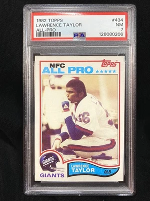 Tarjeta de novato Topps Lawrence Taylor 1982 RC HOF #434 PSA 7 Foto 1 de 2
