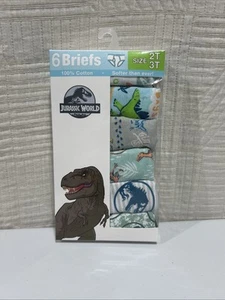 New 6 Pack Jurassic World Park Toddler Boys' 100% Cotton Briefs Size 2T/3T. - Picture 1 of 4