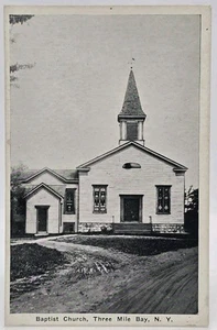 Baptist Church Three Mile Bay New York Vtg Postcard 5.5x3.5" B&W Photo Auburn - Picture 1 of 4
