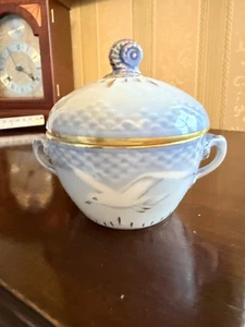 bing & grondahl seagull sugar bowl porcelain blue gold white xxxxxxx - Foto 1 di 7