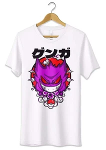 T-Shirt Maglietta Gengar Pokémon Fan Art Tshirt Unisex Bimbi Cosplay Ragazzi - Picture 1 of 2