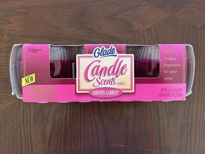 Vintage NOS Glade Candle Scents Country Garden S.C. Johnson 1995 3 Pack 4oz - Picture 1 of 5