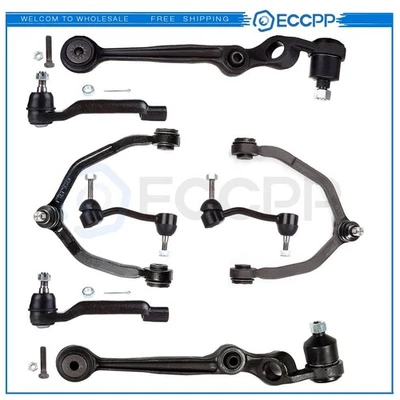 8Pcs Front Upper Lower Control Arms Outer Tie Rods For 1993-1997 Mercury Cougar - Image 1 of 4