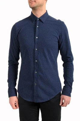 Hugo Boss Men's "Ronni_53" Slim Fit Polka Dot Print Long Sleeve Casual Shirt - Image 1 of 4