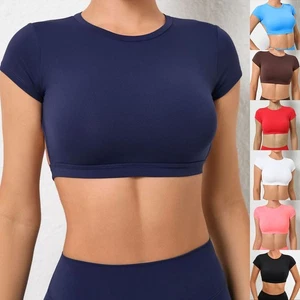 Sporternte Tops Sporthemden Sportlich Täglich Einfarbig Fitness Sportswear - Picture 1 of 23