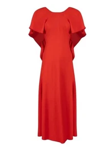 VICTORIA BECKHAM Gathered V-neck Midi Dress Size 12 GENUINE RRP £990 #V2 - Picture 1 of 10