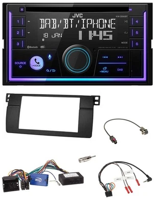 JVC Lenkrad USB 2DIN DAB Bluetooth CD Autoradio für BMW 3er 2002-2006 E46 schwar - Bild 1 von 4