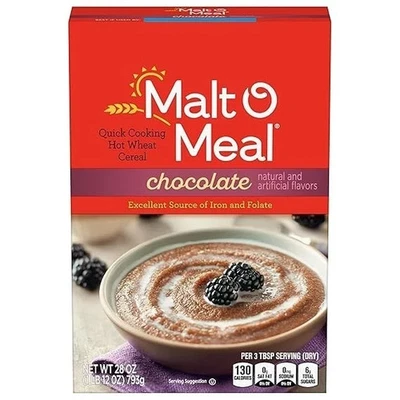 Malt-O-Meal Hot Cereal Chocolate Hot Wheat Cereal Instant Porridge with Folic... - Image 1 of 4