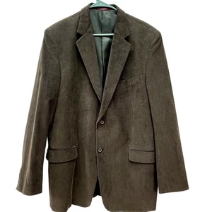 Chaqueta Blazer ADOLFO Para Hombres Marrón Pana 44L Dos Botones Bolsillos de Pecho Único - Imagen 1 de 6
