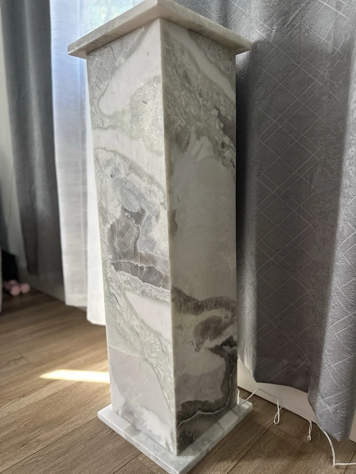 Off-White Marble Table Lamp with LED Light Bulb - Image 1 of 1