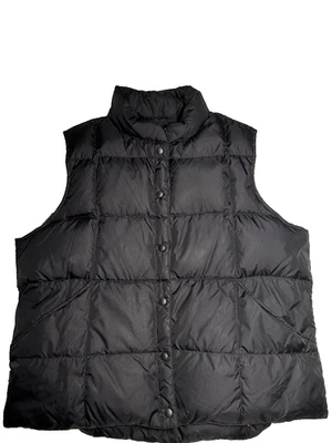 Chaleco acolchado Lands End Down para mujer XL 18-20 negro acolchado hinchado cálido invierno Foto 1 de 4