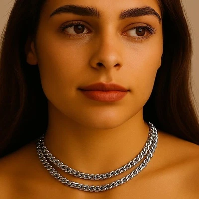 Collar colgante chapado en plata doble capa de Calvin Klein 18" joyería para mujer Foto 1 de 4